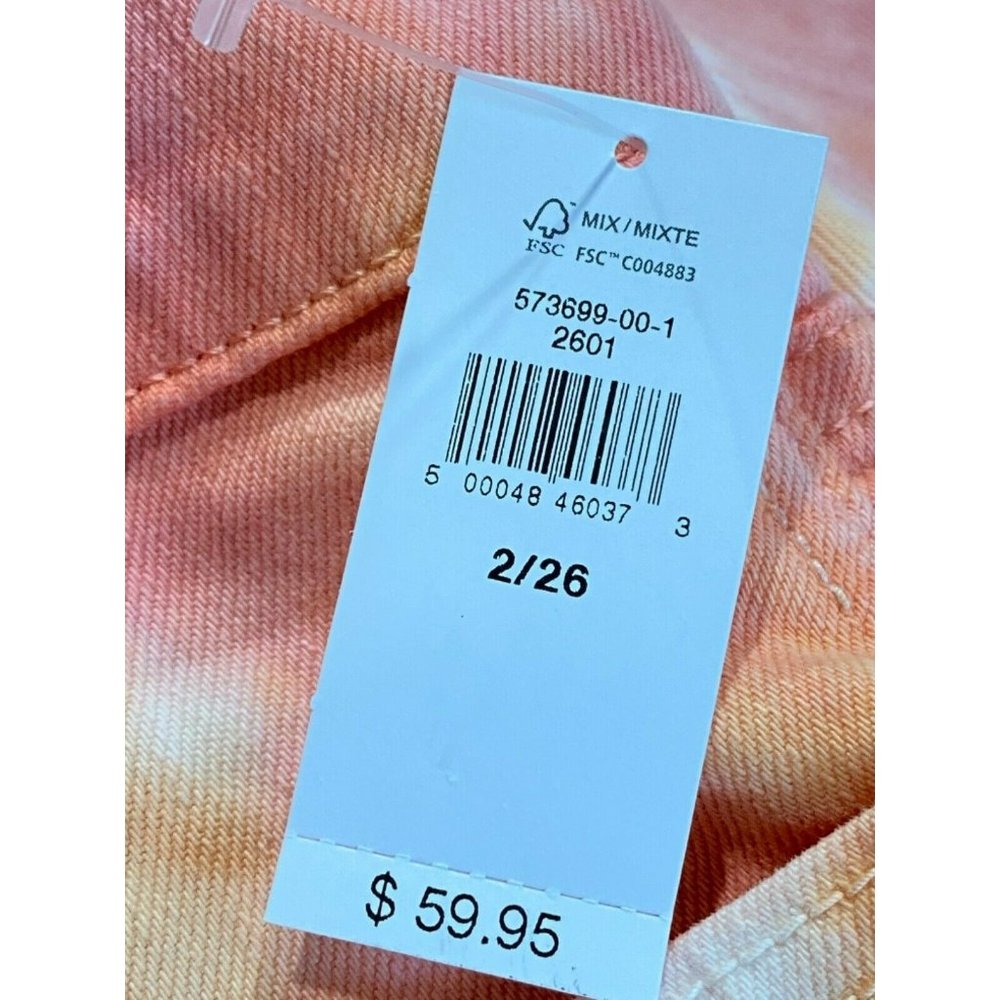 NWT GAP Women's Cheeky Denim Shorts Sz 2 Orange Tie Dye Stretch #575099 - Picture 6 of 6